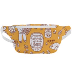 Vector-honey-element-doodle-seamless-pattern-with-beehive-beeke Waist Bag  by Ket1n9