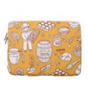 Vector-honey-element-doodle-seamless-pattern-with-beehive-beeke 14  Vertical Laptop Sleeve Case With Pocket View1