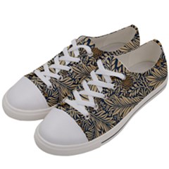 Brown Vintage Background Vintage Floral Pattern Women s Low Top Canvas Sneakers by Ndabl3x