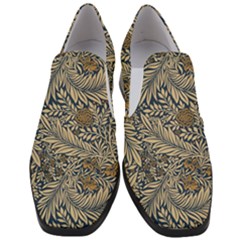 Brown Vintage Background Vintage Floral Pattern Women Slip On Heel Loafers by Ndabl3x