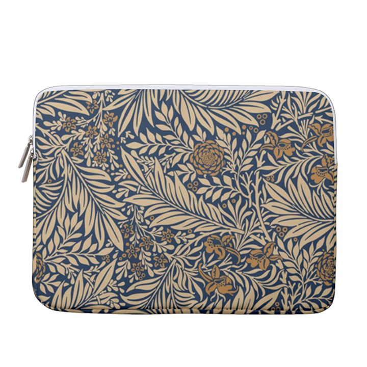 Brown Vintage Background Vintage Floral Pattern 14  Vertical Laptop Sleeve Case With Pocket