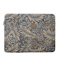 Brown Vintage Background Vintage Floral Pattern 15  Vertical Laptop Sleeve Case With Pocket