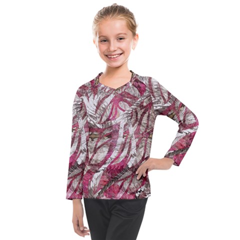 Abstract Blend Kids  Long Mesh T-shirt by kaleidomarblingart