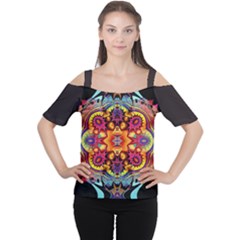 Florales Muster Cutout Shoulder T-shirt