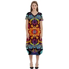 Florales Muster T-shirt Midi Dress With Pockets