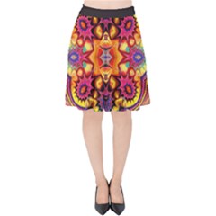 Florales Muster Velvet High Waist Skirt