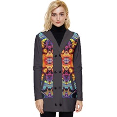 Florales Muster Button Up Hooded Coat 