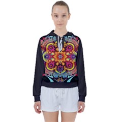 Florales Muster Women s Tie Up Sweat