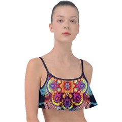 Florales Muster Frill Bikini Top