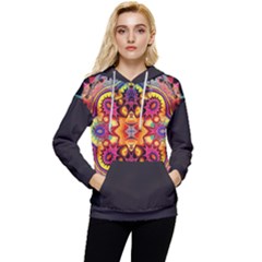 Florales Muster Women s Lightweight Drawstring Hoodie