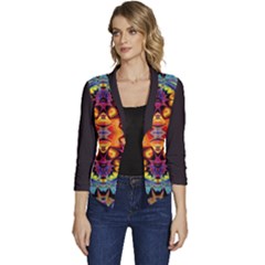 Florales Muster Women s Casual 3/4 Sleeve Spring Jacket by 2607694c