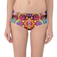 Pink Florales Muster Mid-waist Bikini Bottoms