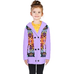 Pink Florales Muster Kids  Double Breasted Button Coat by 2607694c