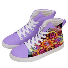 Pink Florales Muster Men s Hi-top Skate Sneakers by 2607694c