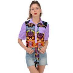 Pink Florales Muster Tie Front Shirt  by 2607694c