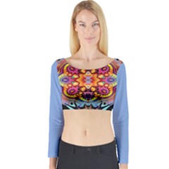 Blume Abstrakt Long Sleeve Crop Top by 2607694c