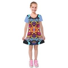 Blume Abstrakt Kids  Short Sleeve Velvet Dress