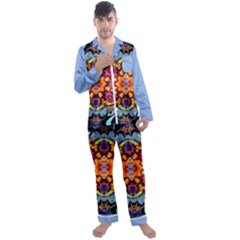 Blume Abstrakt Men s Long Sleeve Satin Pajamas Set