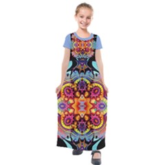 Blume Abstrakt Kids  Short Sleeve Maxi Dress by 2607694c