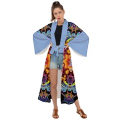 Blume Abstrakt Maxi Kimono