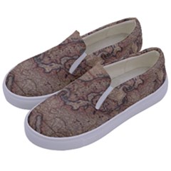 Old Vintage Classic Map Of Europe Kids  Canvas Slip Ons by Paksenen