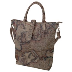 Old Vintage Classic Map Of Europe Buckle Top Tote Bag by Paksenen