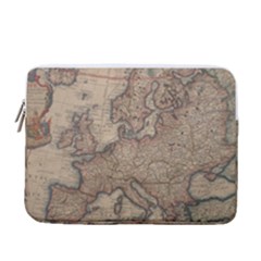 Old Vintage Classic Map Of Europe 13  Vertical Laptop Sleeve Case With Pocket by Paksenen