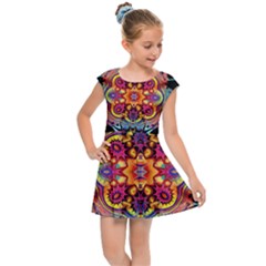 Lila Floral Blume Kids  Cap Sleeve Dress by 2607694c