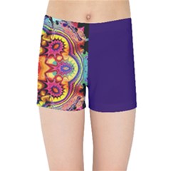 Lila Floral Blume Kids  Sports Shorts by 2607694c