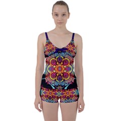 Lila Floral Blume Tie Front Two Piece Tankini by 2607694c