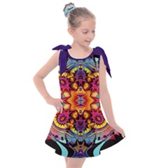 Lila Floral Blume Kids  Tie Up Tunic Dress by 2607694c