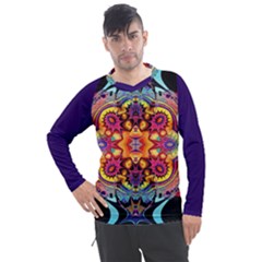 Lila Floral Blume Men s Pique Long Sleeve T-shirt