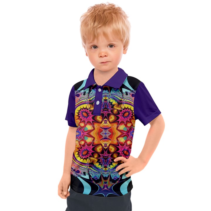 Lila floral blume Kids  Polo T-Shirt