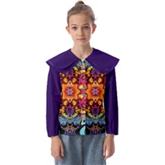 Lila Floral Blume Kids  Peter Pan Collar Blouse by 2607694c