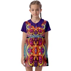 Lila Floral Blume Kids  Asymmetric Collar Dress by 2607694c