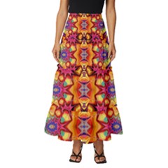 Lila Floral Blume Tiered Ruffle Maxi Skirt by 2607694c