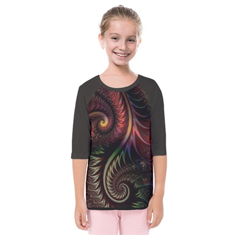 Fractal 1 Kids  Quarter Sleeve Raglan T-shirt by 2607694c