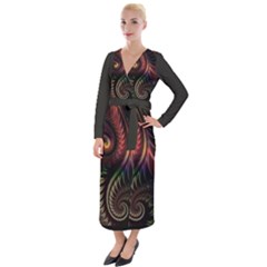 Fractal 1 Velvet Maxi Wrap Dress by 2607694c