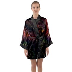 Fractal 1 Long Sleeve Satin Kimono by 2607694c