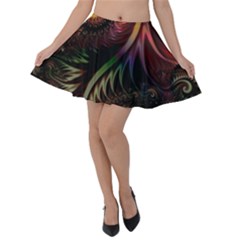 Fractal 1 Velvet Skater Skirt