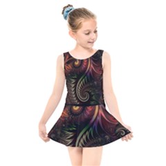 Fractal 1 Kids  Skater Dress Swimsuit by 2607694c