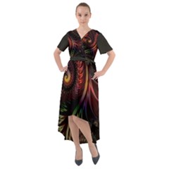 Fractal 1 Front Wrap High Low Dress by 2607694c