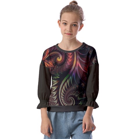 Fractal 1 Kids  Cuff Sleeve Top by 2607694c