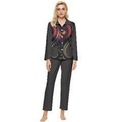 Fractal 1 Womens  Long Sleeve Velvet Pocket Pajamas Set by 2607694c