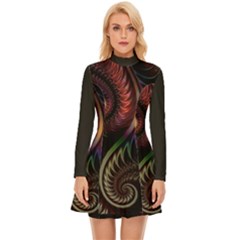 Fractal 1 Long Sleeve Velour Longline Dress by 2607694c