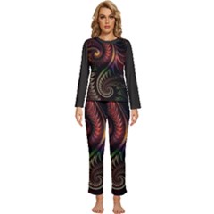 Fractal 1 Womens  Long Sleeve Lightweight Pajamas Set by 2607694c