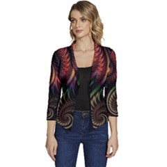 Fractal  Women s Casual 3/4 Sleeve Spring Jacket by 2607694c