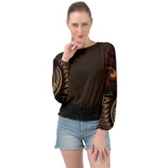 Fractal Banded Bottom Chiffon Top by 2607694c