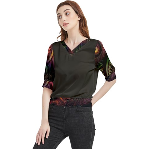 Fractal Quarter Sleeve Blouse by 2607694c