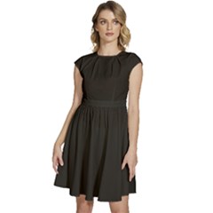 Fractal Cap Sleeve High Waist Dress